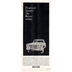 1963 Rover Sedan Classic Car Vintage Print Ad Practical Luxury Land Rover